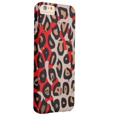 Red Black Tan Cheetah Barely There iPhone 6 Plus Case