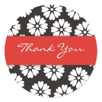 Red & Black Thank You Stickers sticker