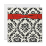 Red Black Tie Party Black Damask Party Invitation