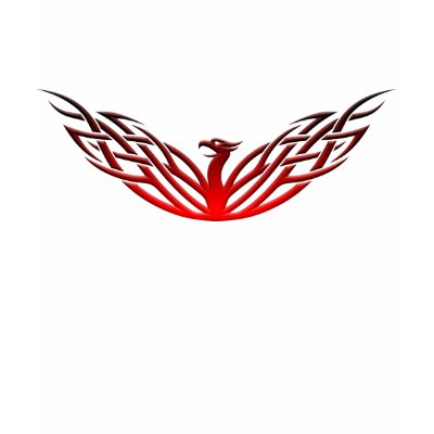 Red Black Tribal Phoenix TShirt by skyridergalaxy
