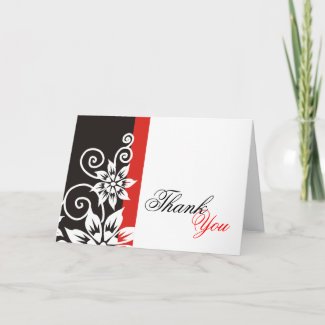 Red & Black Unique Thank You Cards card