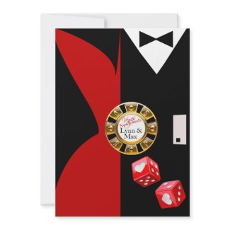 Red Black Vegas New Years Wedding Reception