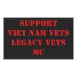 Red & Black Viet Nam/Legacy Vets MC Sicker Rectangle Stickers