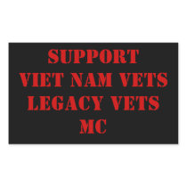 Red & Black Viet Nam/Legacy Vets MC Sicker Rectangle Stickers