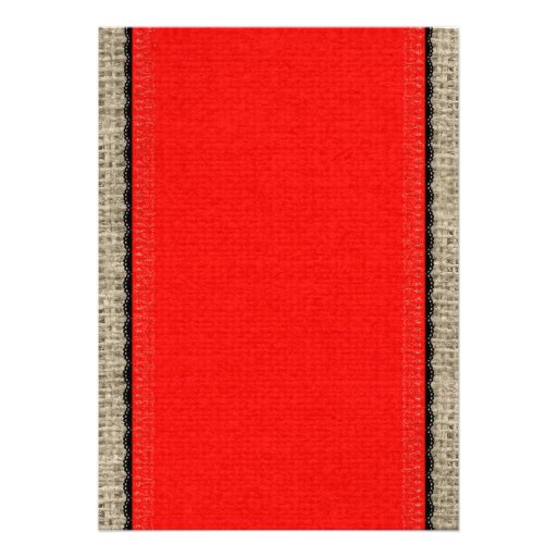 Red & Black Vintage Lace Bridal Shower Invitations