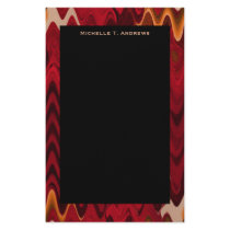 red black wave abstract stationery