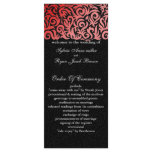 red black Wedding program Custom Rack Cards