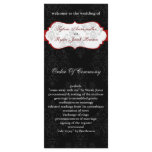 red black Wedding program Custom Rack Card