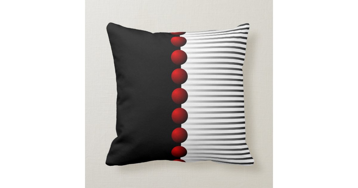 Red Black White and Gray Abstract Throw Pillow Zazzle