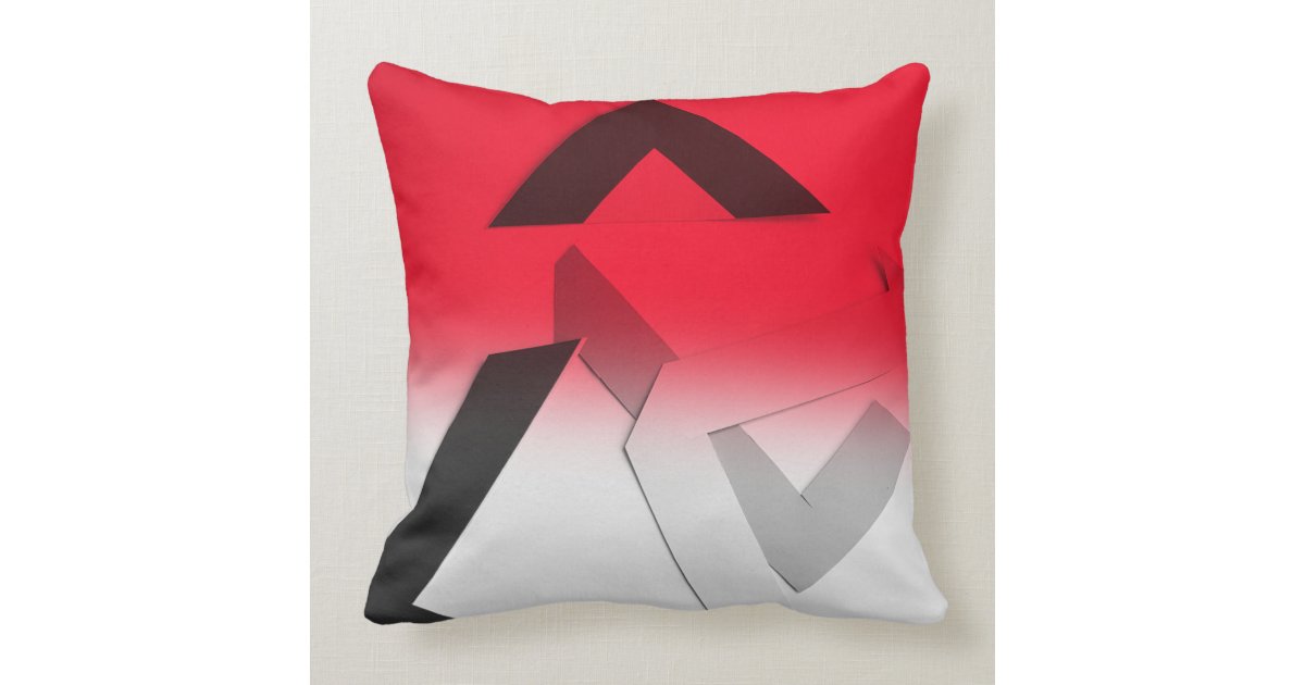 RED BLACK WHITE AND GRAY ABSTRACT THROW PILLOW Zazzle