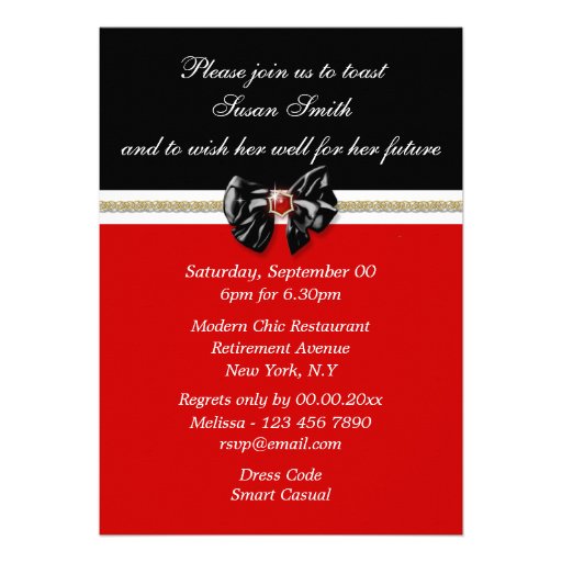 Red black white formal PERSONALIZE Announcement