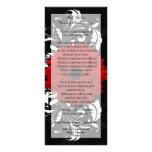 Red, Black, White Gerbera Daisy Menu, Program Customized Rack Card