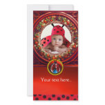 RED BLACK WHITE LADYBUG , PHOTO TEMPLATE PHOTO CARDS