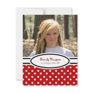 Red, Black & White Polka Dot Party Invitation invitation