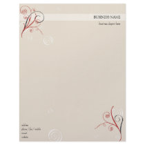 Red Black White Spirals letterhead