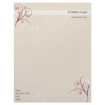 Red Black White Spirals Letterhead Design