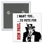 Red Black White Vote for Ron Paul Button