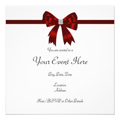 Red Black Zebra All Occasion Personalized Invites