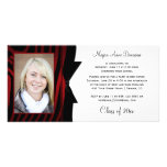 Red Black Zebra Print Photo Graduation Party Custom Photo Card
