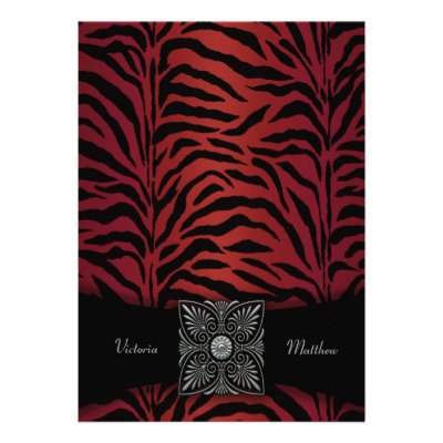 Red &amp; Black Zebra Wedding Invitations