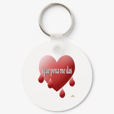 Red Bleeding Heart My Heart Bleeds For You Spanish Keychain by holidayhearth