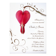 Red Bleeding Heart Wedding Invitation