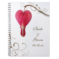 Red Bleeding Hearts Wedding Spiral Notebook