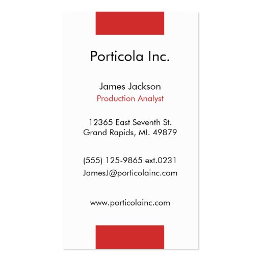 Red Block Plain Business Cards (front side)