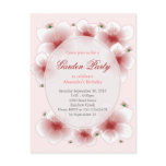Red Blossom Flowers Romantic Birthday Party Post Card