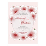 Red Blossom Flowers Romantic Save The Date Mini Business Card Template