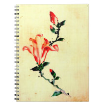 Red Blossom with Buds 1840 Notebook