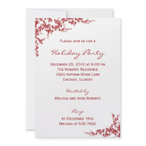 Red Blossoms Holiday Party Invitations by berryberrysweet Red Blossoms Holiday Party Invitations