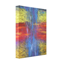Red, blue and yellow abstract  wrapped canvas canvas print