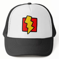 Red Blue and Yellow Lightning Bolt Trucker Hat