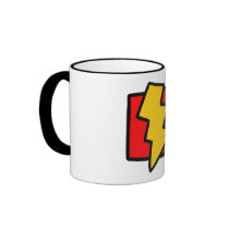 Red Blue and Yellow Lightning Bolt Mug