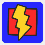 Red Blue and Yellow Lightning Bolt Stickers