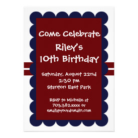 Red Blue Birthday Party Invitations Templates Boy