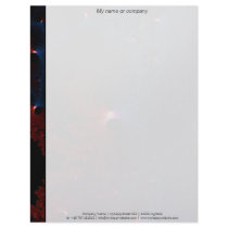 Red Blue Cells Fractal Art Personalized Letterhead
