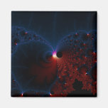 Red Blue Cells Fractal Art Magnet