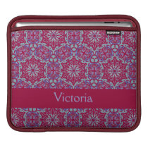 Red blue Elegant Pattern Custom Name iPad Sleeve ipad sleeves