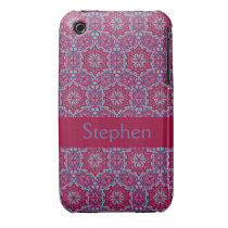 Red & Blue Elegant Pattern Name iPhone 3g 3gs case casemate cases
