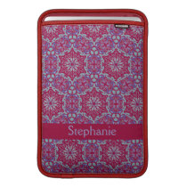 Red & Blue Elegant Pattern Name Macbook Air Sleeve ipad sleeves