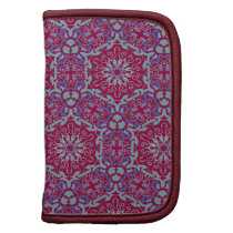Red & Blue Elegant Pattern ornate folio planner planners