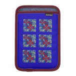 Red & Blue Fluid Fractal Squares iPad Sleeve