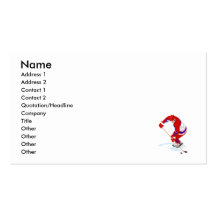 Red Blue Ice Hockey Player Business Card Templates