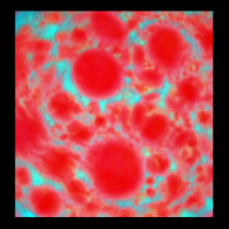 Red & blue light swirls posters