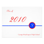 Red & Blue Monogram Photo Invitation