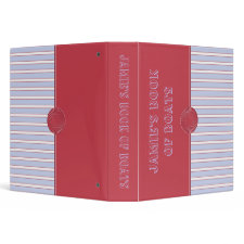 Red & Blue Nautical Striped Binder (1.5