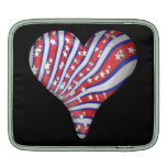 Red Blue Ribbon Heart Sleeve For iPads