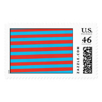 Red Blue Stripes Postage Stamp